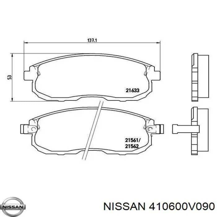 Купить 410600V090 Nissan/Infiniti Колодки тормозные