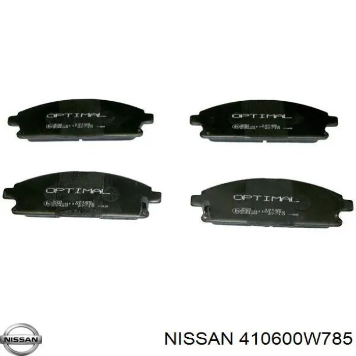 410600W785 Nissan колодки тормозные передние дисковые