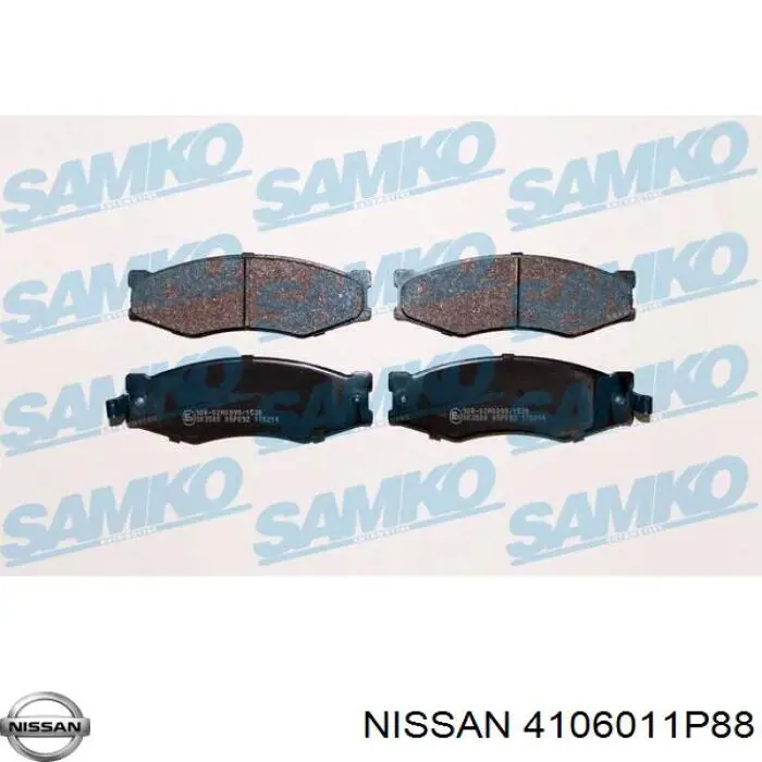 4106011P88 Nissan колодки тормозные передние дисковые