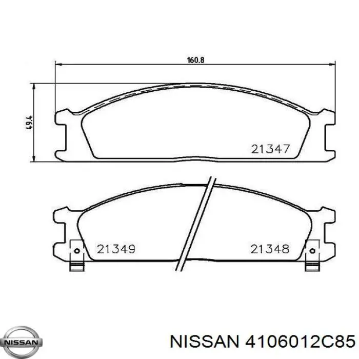 4106012C85 Nissan sapatas do freio dianteiras de disco