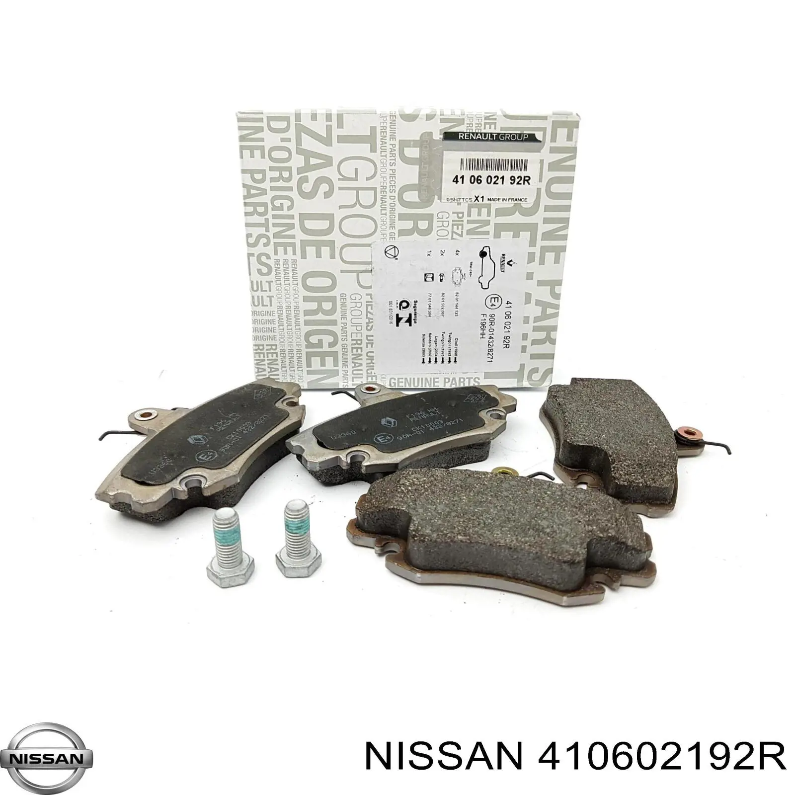 410602192R Nissan передние тормозные колодки