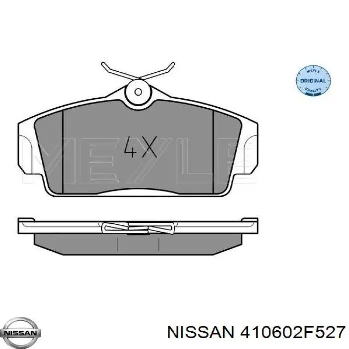 410602F527 Nissan колодки тормозные передние дисковые