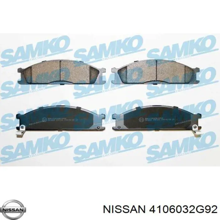 4106032G92 Nissan колодки тормозные передние дисковые