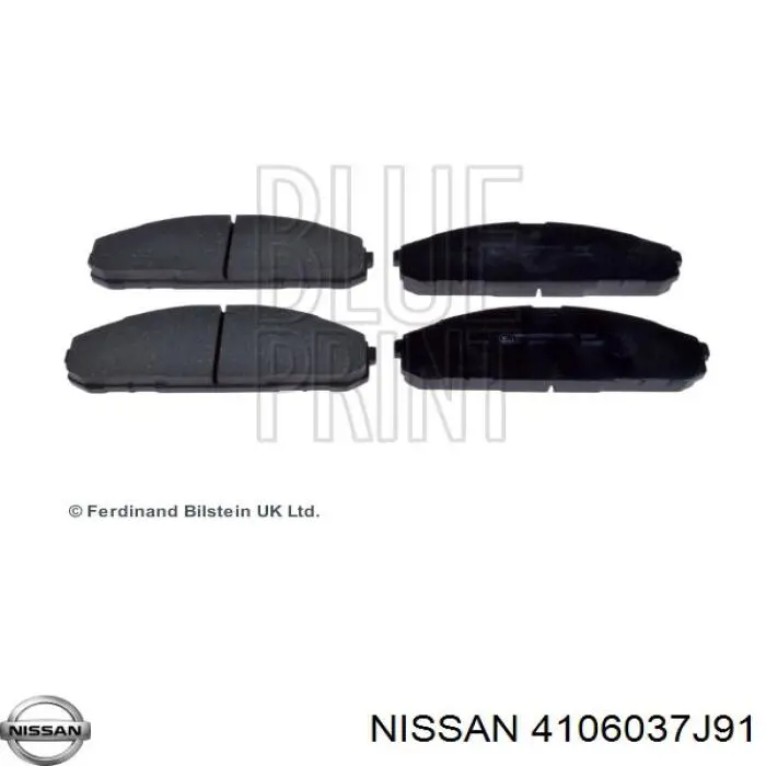 4106037J91 Nissan колодки тормозные передние дисковые