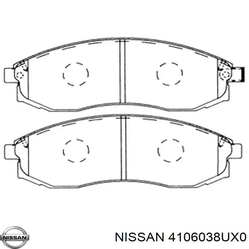 4106038UX0 Nissan колодки тормозные передние дисковые