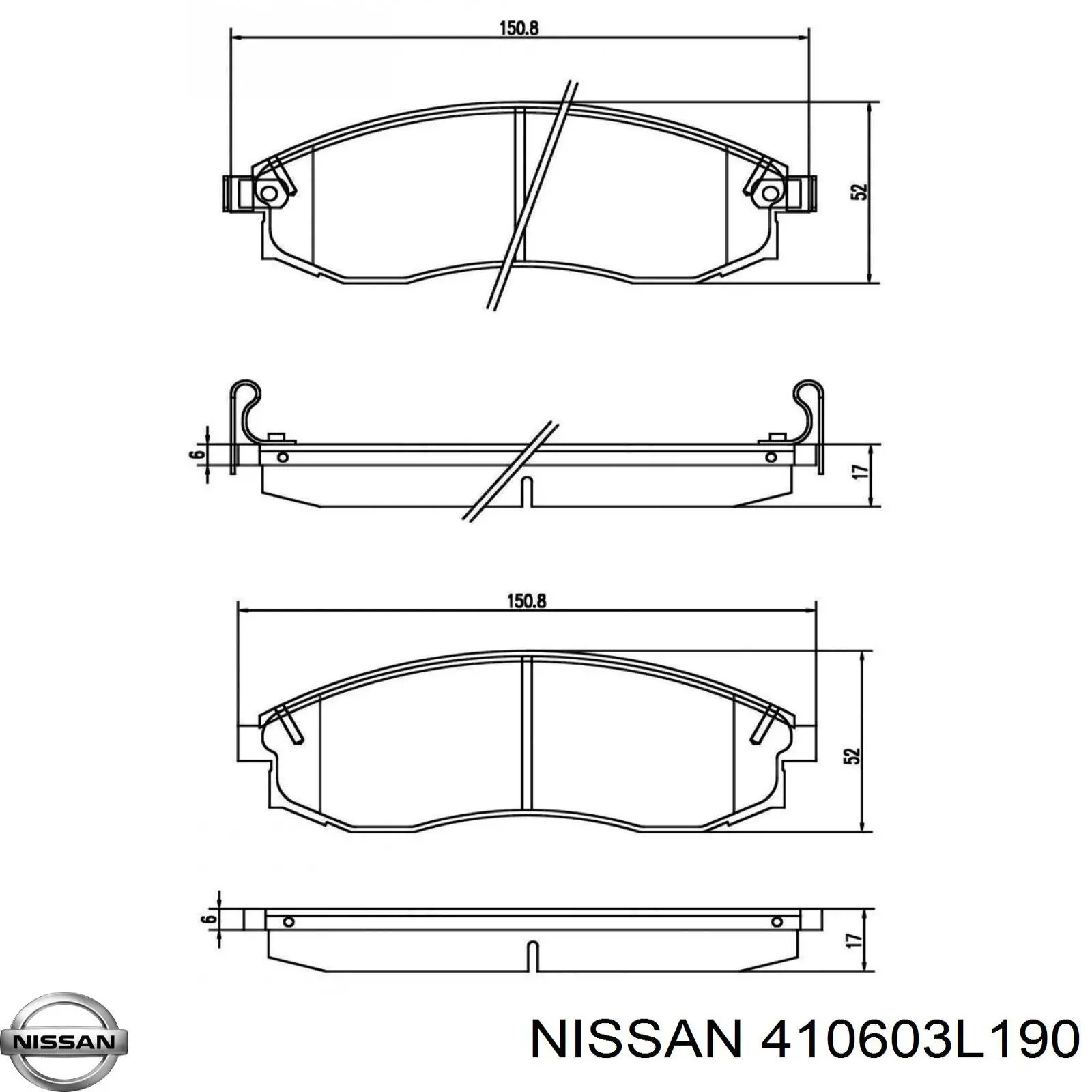 Колодки Nissan/Infiniti 410603L190 цена, от 20.31 USD
