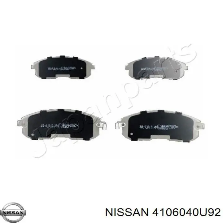 4106040U92 Nissan sapatas do freio dianteiras de disco