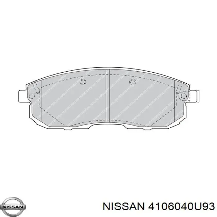 Передние тормозные колодки 4106040U93 Nissan/Infiniti