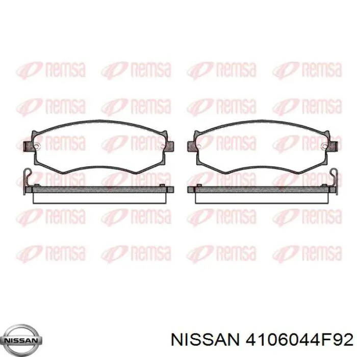 4106044F92 Nissan колодки тормозные передние дисковые