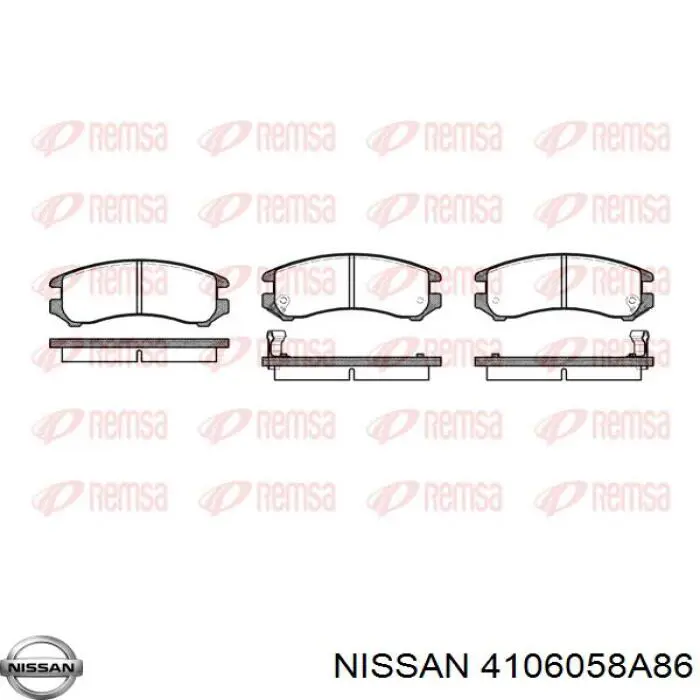4106058A86 Nissan колодки тормозные передние дисковые