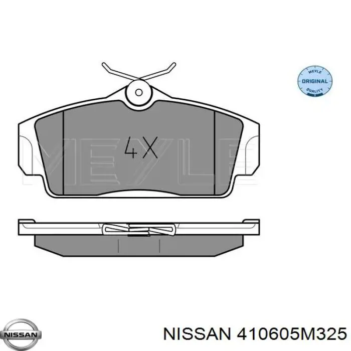 410605M325 Nissan передние тормозные колодки
