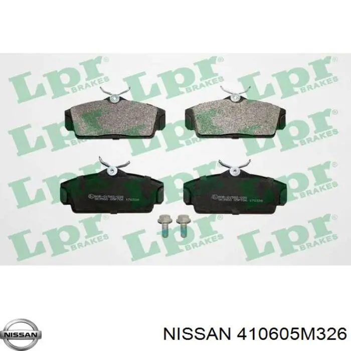 410605M326 Nissan колодки тормозные передние дисковые