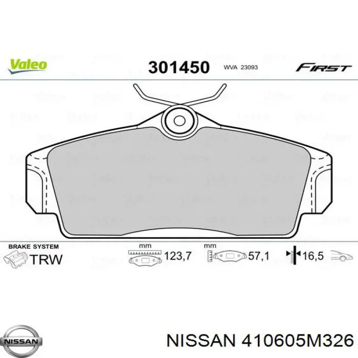 Колодки Nissan/Infiniti 410605M326 цена, от 21.11 USD