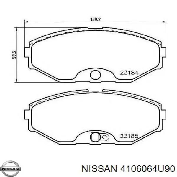 4106064U90 Nissan передние тормозные колодки