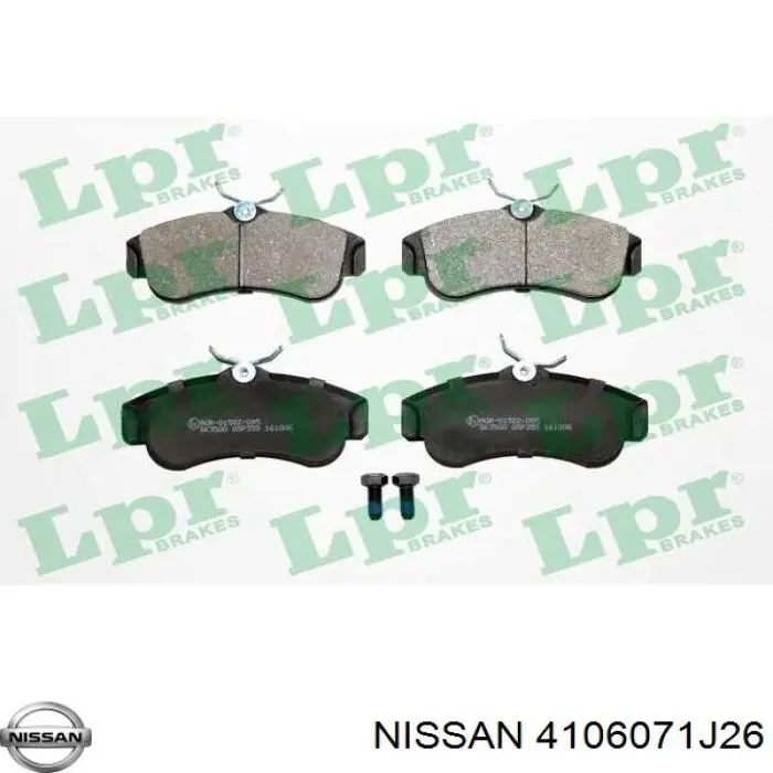 4106071J26 Nissan колодки тормозные передние дисковые