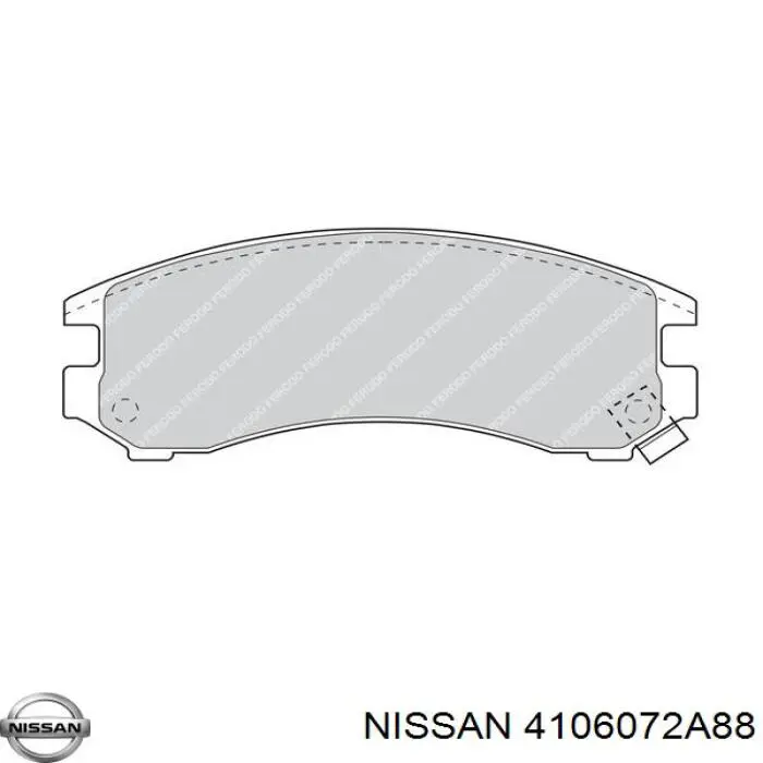 Передние тормозные колодки 4106072A88 Nissan