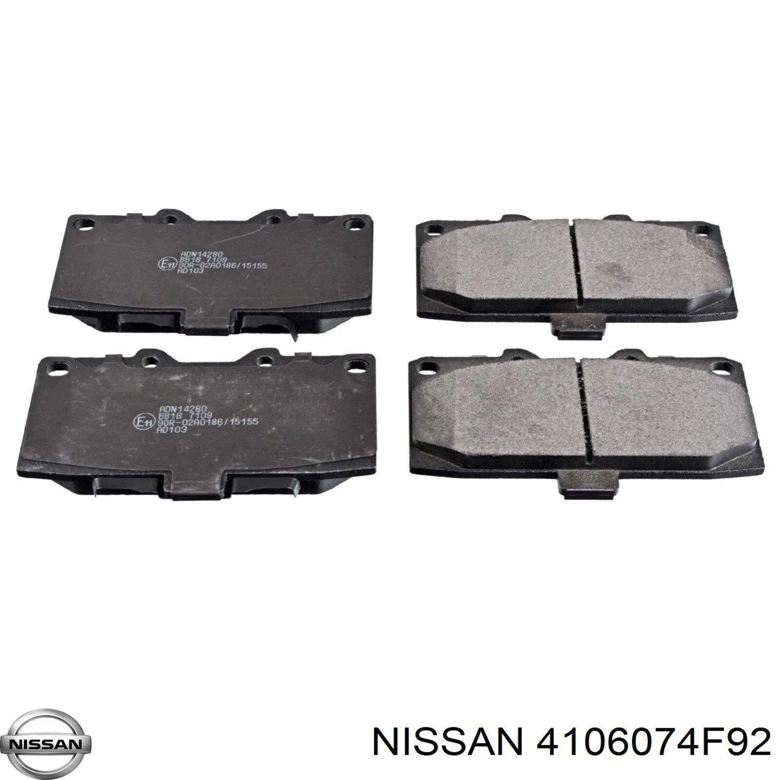 4106074F92 Nissan колодки тормозные передние дисковые