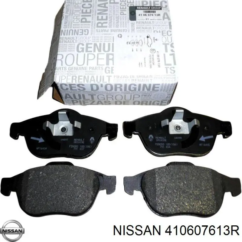 Передние тормозные колодки 410607613R Nissan/Infiniti