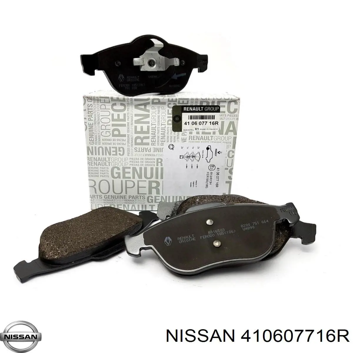410607716R Nissan передние тормозные колодки
