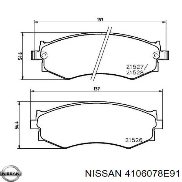 Передние тормозные колодки 4106078E91 Nissan