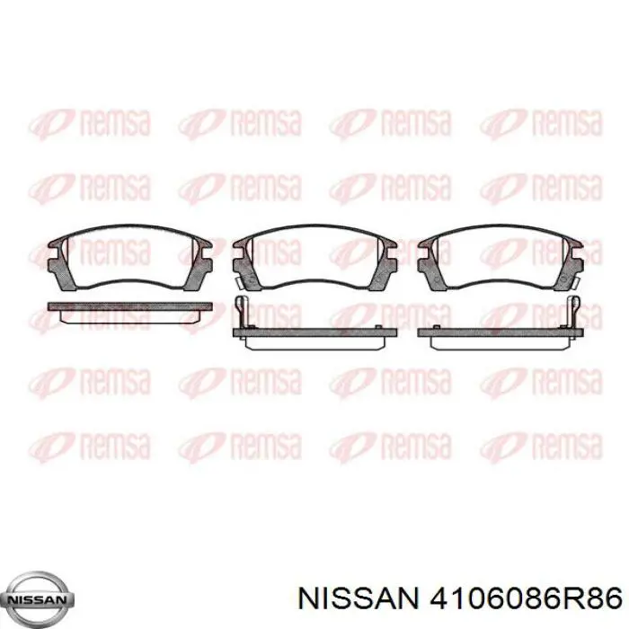 4106086R86 Nissan передние тормозные колодки