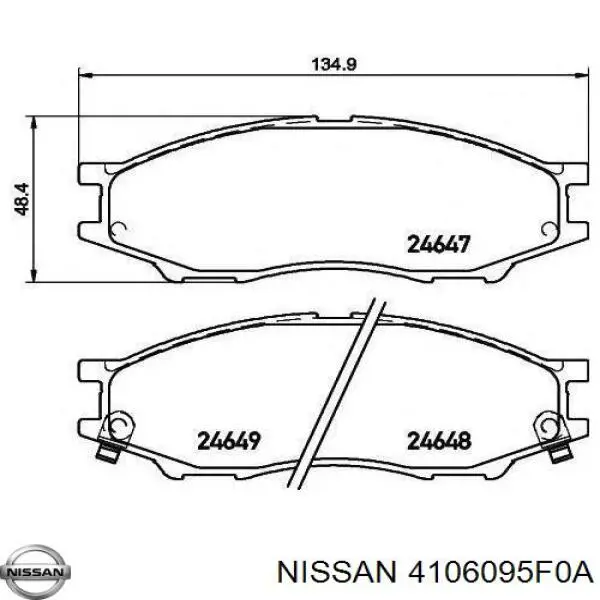 4106095F0A Nissan колодки тормозные передние дисковые