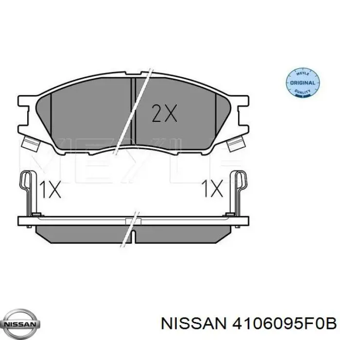 Передние тормозные колодки 4106095F0B Nissan