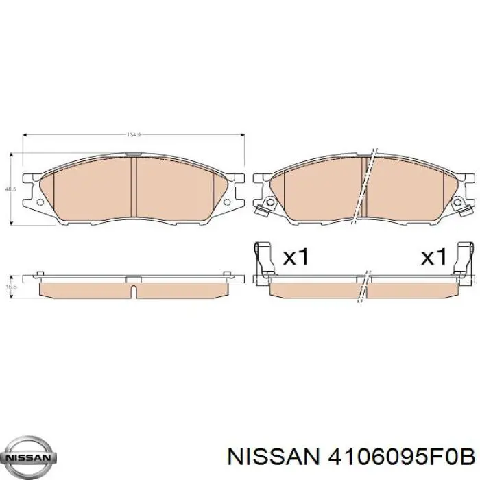 Колодки Nissan/Infiniti 4106095F0B цена, от 14.70 USD