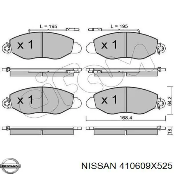 Передние тормозные колодки 410609X525 Nissan