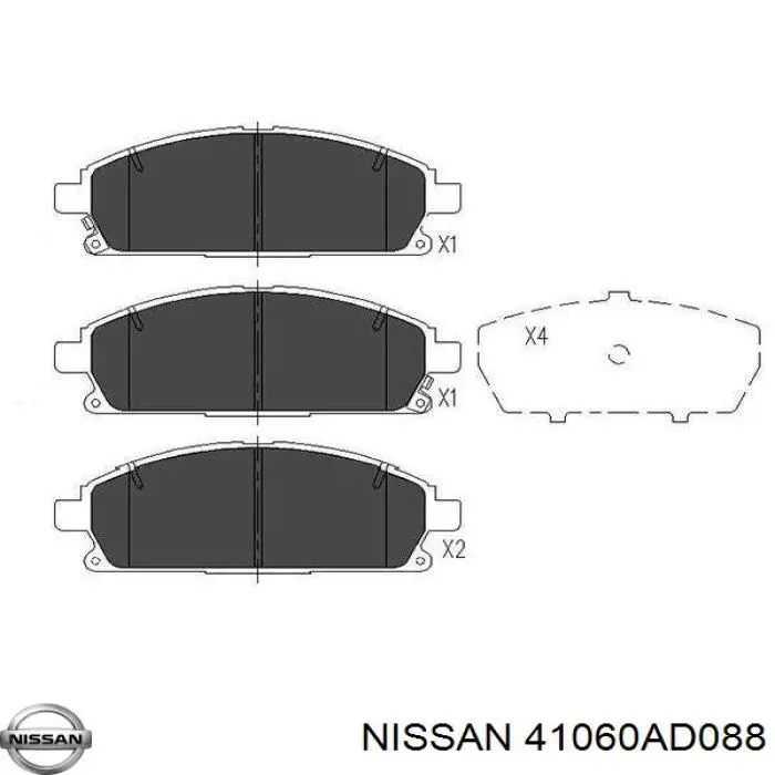 Колодки Nissan/Infiniti 41060AD088 цена, от 24.10 USD