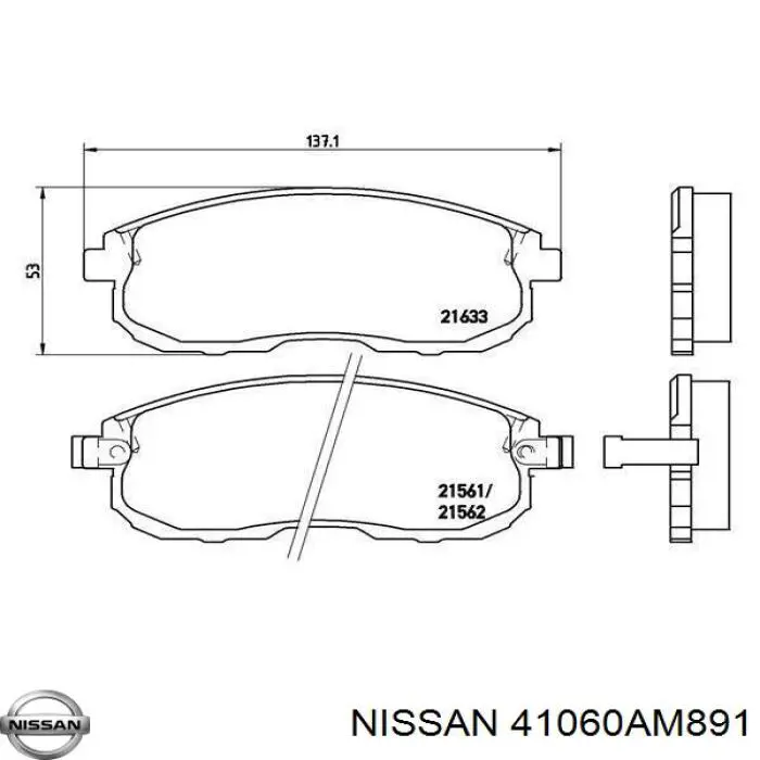 Колодки Nissan/Infiniti 41060AM891 цена, от 20.34 USD
