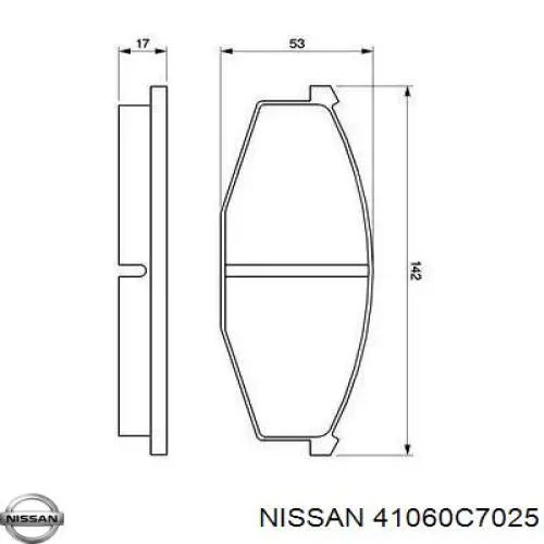 Купить 41060C7025 Nissan/Infiniti Колодки тормозные