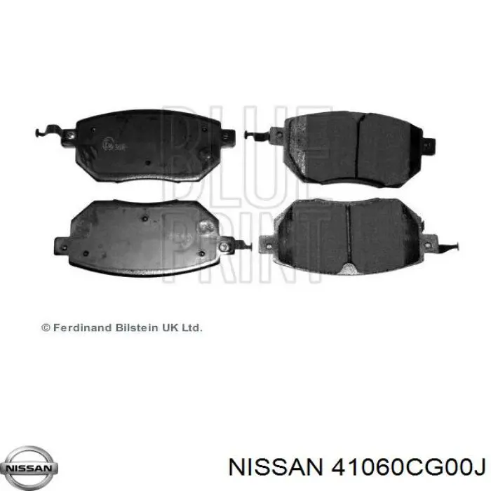 41060CG00J Nissan sapatas do freio dianteiras de disco