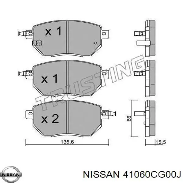Колодки Nissan/Infiniti 41060CG00J цена, от 38.49 USD