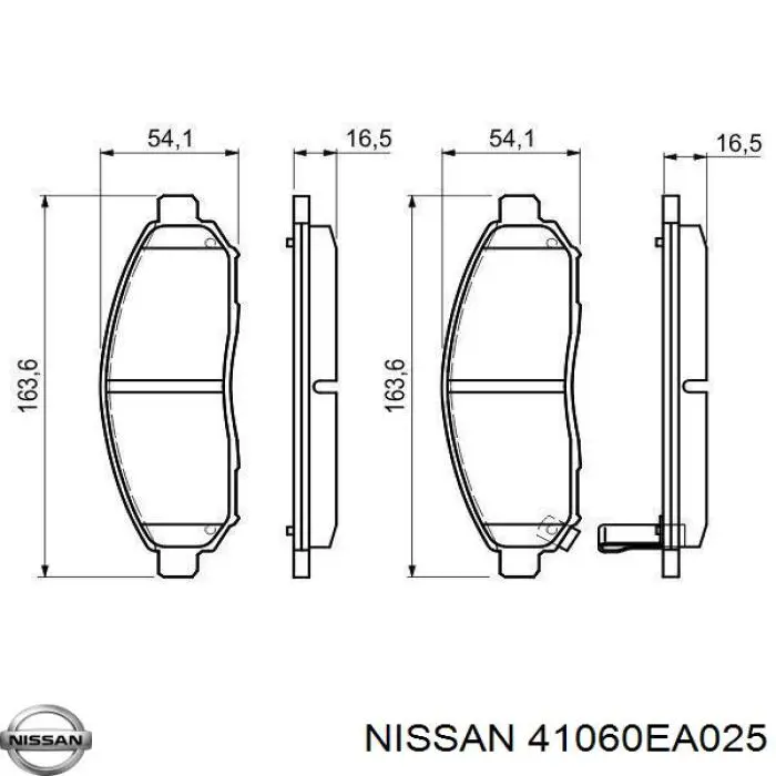 Передние тормозные колодки 41060EA025 Nissan/Infiniti