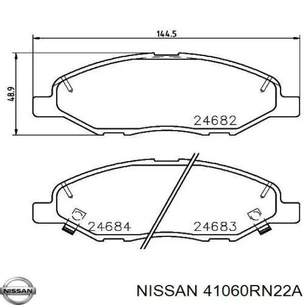 Передние тормозные колодки 41060RN22A Nissan/Infiniti