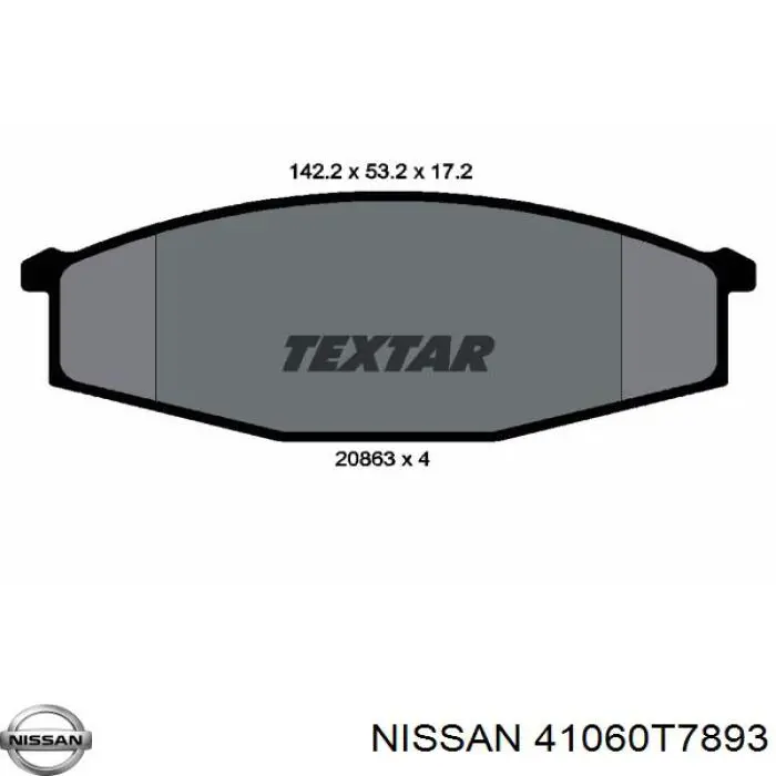 Колодки Nissan/Infiniti 41060T7893 цена, от 20.19 USD
