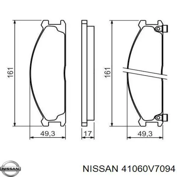 41060V7094 Nissan колодки тормозные передние дисковые