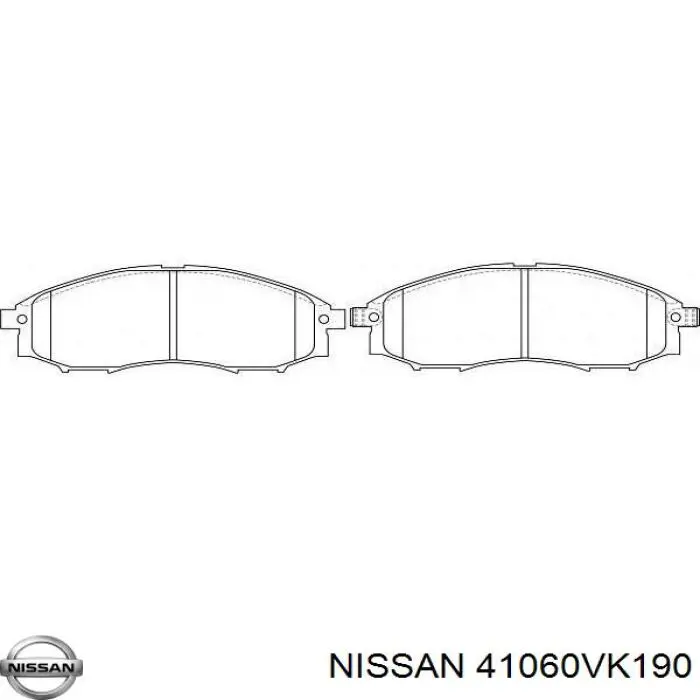 Передние тормозные колодки 41060VK190 Nissan