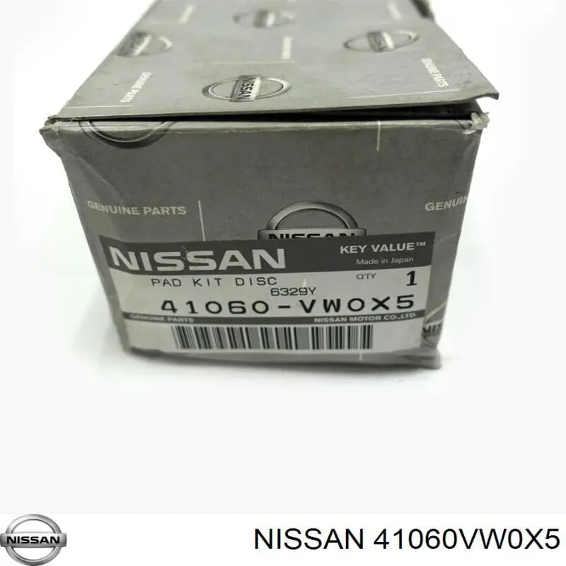 Передние тормозные колодки 41060VW0X5 Nissan