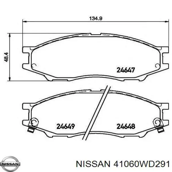 Передние тормозные колодки 41060WD291 Nissan