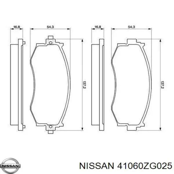 Купить 41060ZG025 Nissan/Infiniti Колодки тормозные