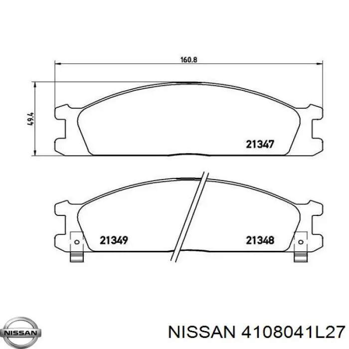 Купить 4108041L27 Nissan/Infiniti Колодки тормозные