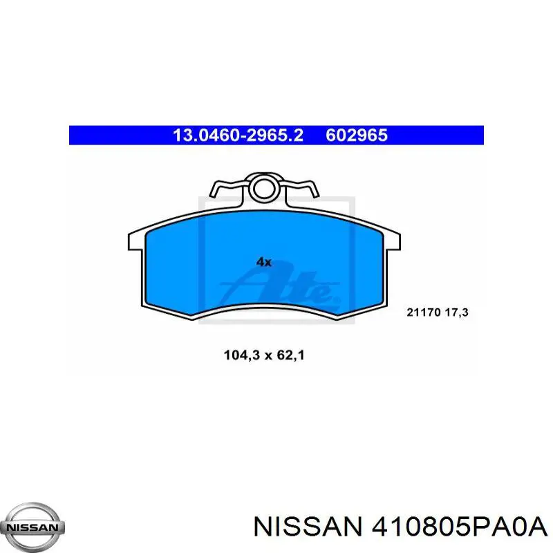 410805PA0A Nissan/Infiniti Колодки передние