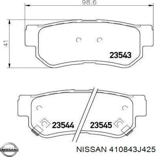 Купить 410843J425 Nissan/Infiniti Комплект пружинок крепления дисковых колодок передних
