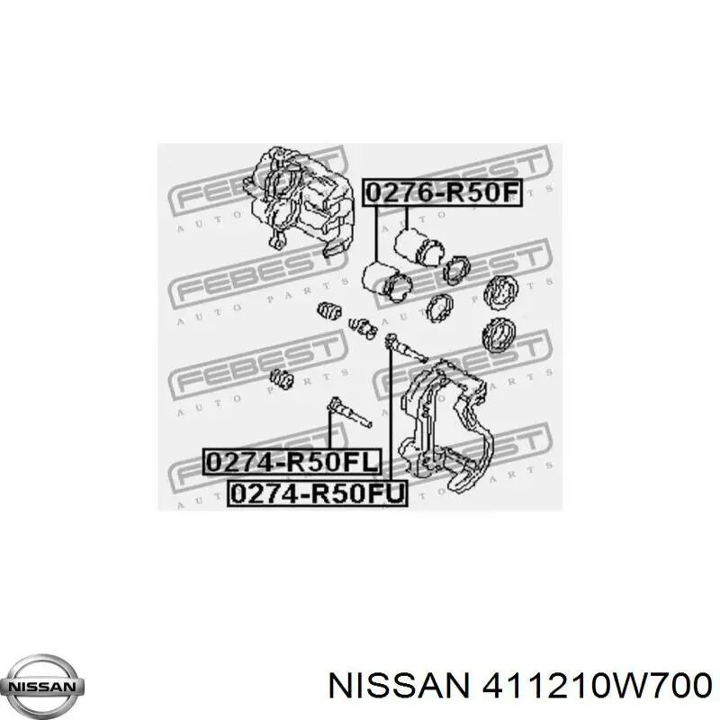 Поршень суппорта тормозного, переднего Nissan/Infiniti 411210W700 цена, от 7.75 USD
