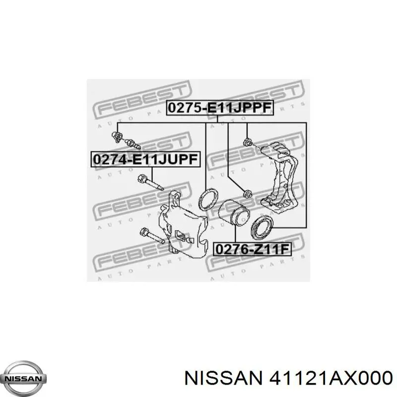 Поршень суппорта тормозного переднего Nissan 41121AX000