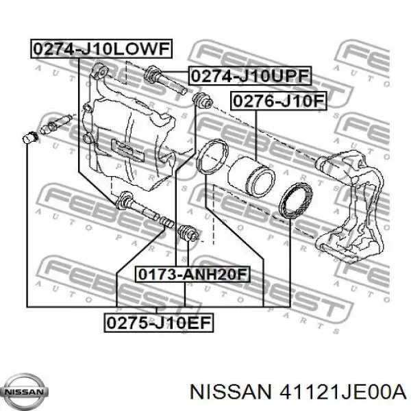 Поршень тормозного суппорта переднего  NISSAN 41121JE00A