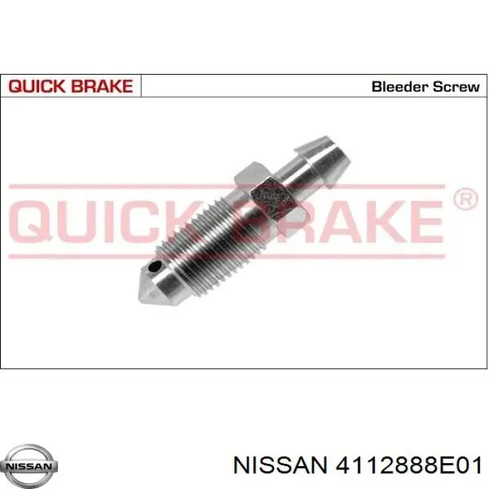 Штуцер прокачки суппорта тормозного переднего Nissan/Infiniti 41128AW70A цена, от 2.65 USD