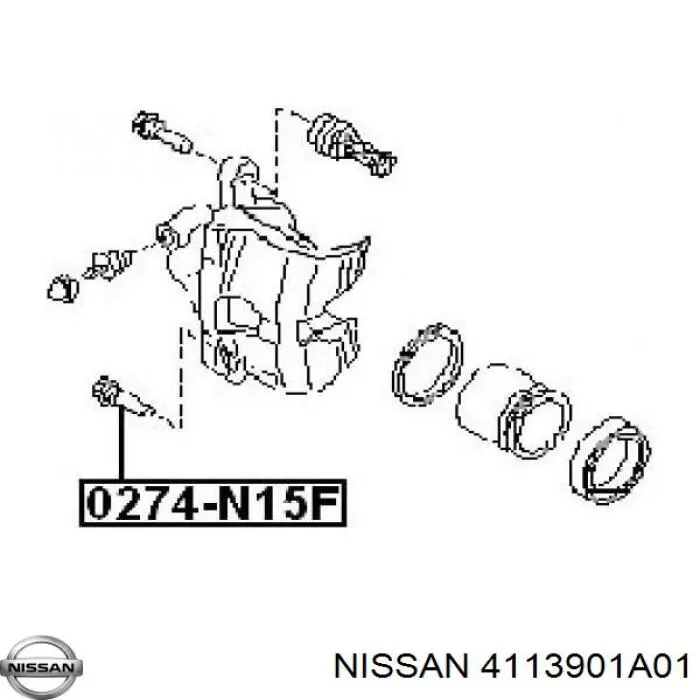 Направляющая переднего суппорта Nissan/Infiniti 4113901A01 цена, от 5.26 USD